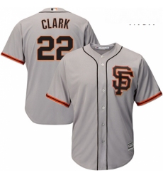 Mens Majestic San Francisco Giants 22 Will Clark Replica Grey Road 2 Cool Base MLB Jersey