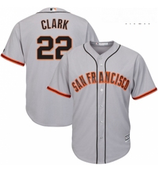 Mens Majestic San Francisco Giants 22 Will Clark Replica Grey Road Cool Base MLB Jersey