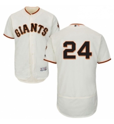 Mens Majestic San Francisco Giants 24 Willie Mays Cream Home Flex Base Authentic Collection MLB Jersey