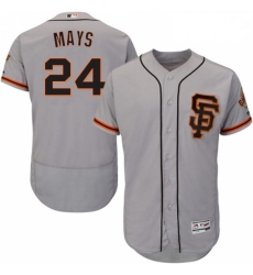 Mens Majestic San Francisco Giants 24 Willie Mays Grey Alternate Flex Base Authentic Collection MLB Jersey 