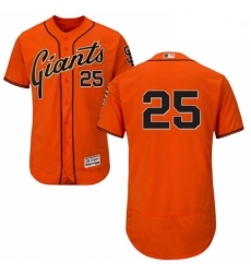 Mens Majestic San Francisco Giants 25 Barry Bonds Orange Alternate Flex Base Authentic Collection MLB Jersey