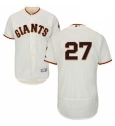 Mens Majestic San Francisco Giants 27 Juan Marichal Cream Home Flex Base Authentic Collection MLB Jersey