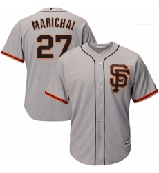 Mens Majestic San Francisco Giants 27 Juan Marichal Replica Grey Road 2 Cool Base MLB Jersey