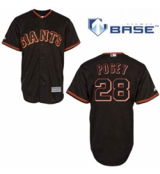 Mens Majestic San Francisco Giants 28 Buster Posey Authentic Black New Cool Base MLB Jersey