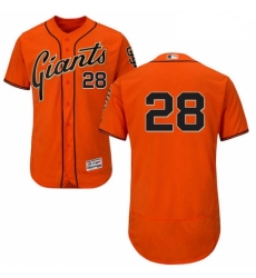 Mens Majestic San Francisco Giants 28 Buster Posey Orange Alternate Flex Base Authentic Collection MLB Jersey