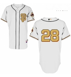 Mens Majestic San Francisco Giants 28 Buster Posey Replica CreamGold No MLB Jersey