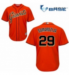 Mens Majestic San Francisco Giants 29 Jeff Samardzija Replica Orange Alternate Cool Base MLB Jersey