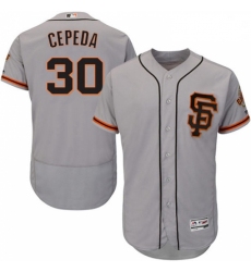 Mens Majestic San Francisco Giants 30 Orlando Cepeda Grey Alternate Flex Base Authentic Collection MLB Jersey
