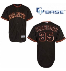Mens Majestic San Francisco Giants 35 Brandon Crawford Authentic Black New Cool Base MLB Jersey