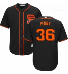 Mens Majestic San Francisco Giants 36 Gaylord Perry Replica Black Alternate Cool Base MLB Jersey