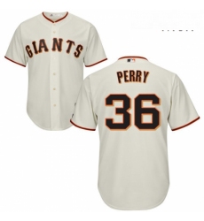 Mens Majestic San Francisco Giants 36 Gaylord Perry Replica Cream Home Cool Base MLB Jersey