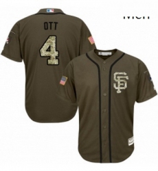 Mens Majestic San Francisco Giants 4 Mel Ott Authentic Green Salute to Service MLB Jersey