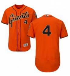 Mens Majestic San Francisco Giants 4 Mel Ott Orange Alternate Flex Base Authentic Collection MLB Jersey