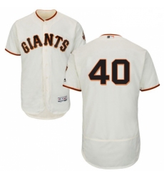 Mens Majestic San Francisco Giants 40 Madison Bumgarner Cream Home Flex Base Authentic Collection MLB Jersey