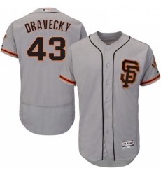Mens Majestic San Francisco Giants 43 Dave Dravecky Grey Alternate Flex Base Authentic Collection MLB Jersey