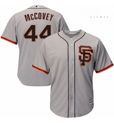 Mens Majestic San Francisco Giants 44 Willie McCovey Replica Grey Road 2 Cool Base MLB Jersey