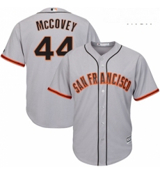 Mens Majestic San Francisco Giants 44 Willie McCovey Replica Grey Road Cool Base MLB Jersey