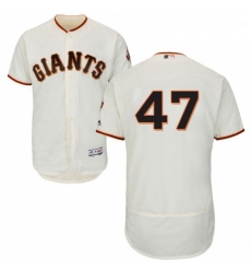 Mens Majestic San Francisco Giants 47 Johnny Cueto Cream Home Flex Base Authentic Collection MLB Jersey