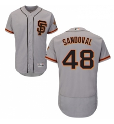 Mens Majestic San Francisco Giants 48 Pablo Sandoval Gray Flexbase Authentic Collection MLB Jersey