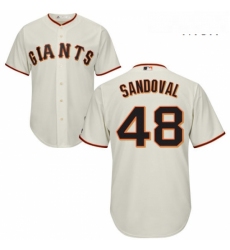 Mens Majestic San Francisco Giants 48 Pablo Sandoval Replica Cream Home Cool Base MLB Jersey 