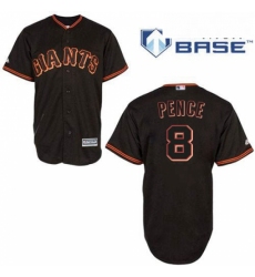 Mens Majestic San Francisco Giants 8 Hunter Pence Replica Black New Cool Base MLB Jersey