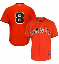 Mens Majestic San Francisco Giants 8 Hunter Pence Replica Orange Old Style MLB Jersey