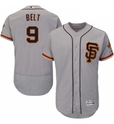 Mens Majestic San Francisco Giants 9 Brandon Belt Grey Alternate Flex Base Authentic Collection MLB Jersey 