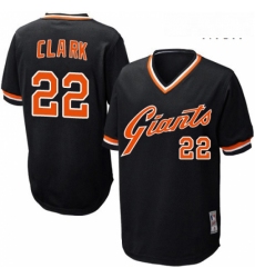 Mens Mitchell and Ness San Francisco Giants 22 Will Clark Authentic Black Throwback MLB Jersey
