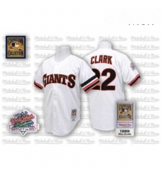 Mens Mitchell and Ness San Francisco Giants 22 Will Clark Authentic White Throwback MLB Jersey