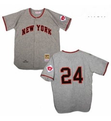Mens Mitchell and Ness San Francisco Giants 24 Willie Mays Replica Grey 1951 Throwback MLB Jersey