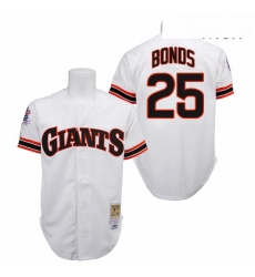 Mens Mitchell and Ness San Francisco Giants 25 Barry Bonds Authentic White 1989 Throwback MLB Jersey