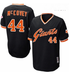 Mens Mitchell and Ness San Francisco Giants 44 Willie McCovey Authentic Black Throwback MLB Jersey