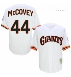 Mens Mitchell and Ness San Francisco Giants 44 Willie McCovey Authentic White 1989 Throwback MLB Jersey