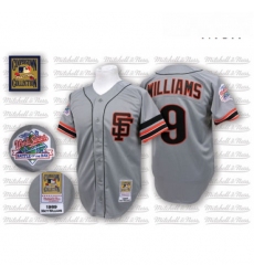 Mens Mitchell and Ness San Francisco Giants 9 Matt Williams Authentic Grey Throwback MLB Jersey