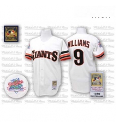 Mens Mitchell and Ness San Francisco Giants 9 Matt Williams Replica White Throwback MLB Jersey