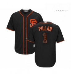 Mens San Francisco Giants 1 Kevin Pillar Authentic Black Team Logo Fashion Cool Base Baseball Jersey 