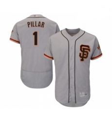 Mens San Francisco Giants 1 Kevin Pillar Grey Alternate Flex Base Authentic Collection Baseball Jersey