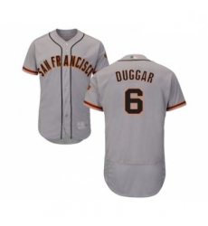 Mens San Francisco Giants 6 Steven Duggar Grey Road Flex Base Authentic Collection Baseball Jersey