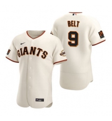 Men's San Francisco Giants #9 Brandon Belt 2020 Baseball Cream Jersey