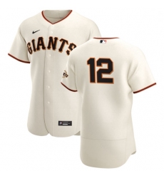 San Francisco Giants 12 Alex Dickerson Men Nike Cream Home 2020 Authentic Player MLB Jersey