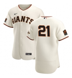 San Francisco Giants 21 Joey Bart Men Nike Cream Home 2020 Authentic 20 at 24 Patch Player MLB Jersey