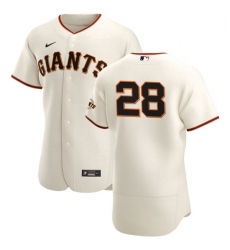 San Francisco Giants 28 Buster Posey Men Nike Cream Home 2020 Authentic Player MLB Jersey
