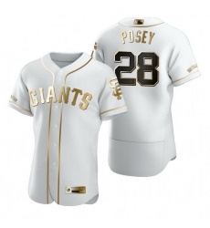 San Francisco Giants 28 Buster Posey White Nike Mens Authentic Golden Edition MLB Jersey
