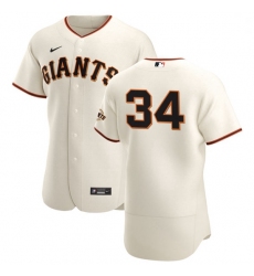 San Francisco Giants 34 Kevin Gausman Men Nike Cream Home 2020 Authentic Player MLB Jersey