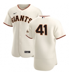 San Francisco Giants 41 Wilmer Flores Men Nike Cream Home 2020 Authentic Player MLB Jersey