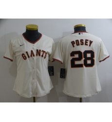Women San Francisco Giants #28 Buster Posey Nike White 2021 City Connect Replica Player Jersey