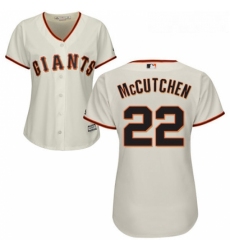 Womens Majestic San Francisco Giants 22 Andrew McCutchen Authentic Cream Home Cool Base MLB Jersey 