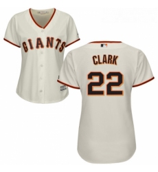 Womens Majestic San Francisco Giants 22 Will Clark Replica Cream Home Cool Base MLB Jersey