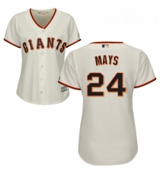 Womens Majestic San Francisco Giants 24 Willie Mays Authentic Cream Home Cool Base MLB Jersey
