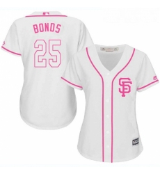 Womens Majestic San Francisco Giants 25 Barry Bonds Authentic White Fashion Cool Base MLB Jersey